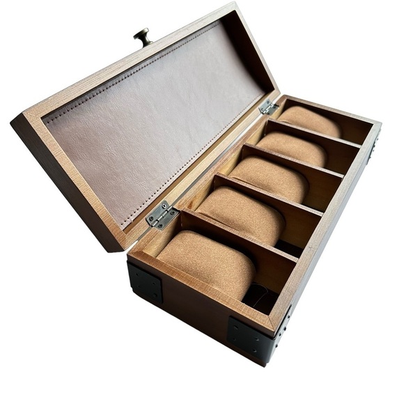 Woodbury 5-Piece Watch Case Solid Pinewood Construction with Antique Finish NIB - Picture 7 of 10